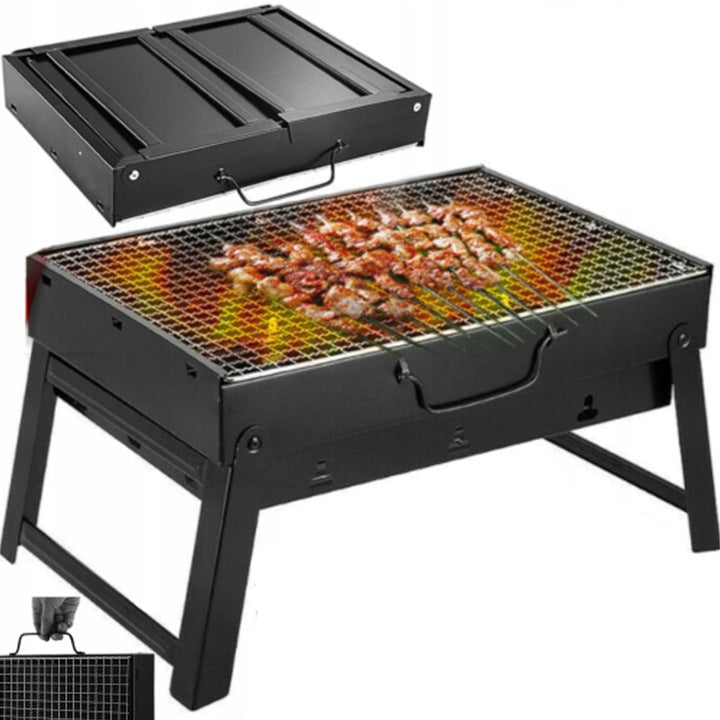 Gratar portabil tip valiza cu carbune, Zola, picioare pliabile, compact, din otel, 35 x 27 x 19 cm, negru Gratar portabil tip valiza cu carbune, Zola, picioare pliabile, compact, din otel, 35 x 27 x 19 cm, negru